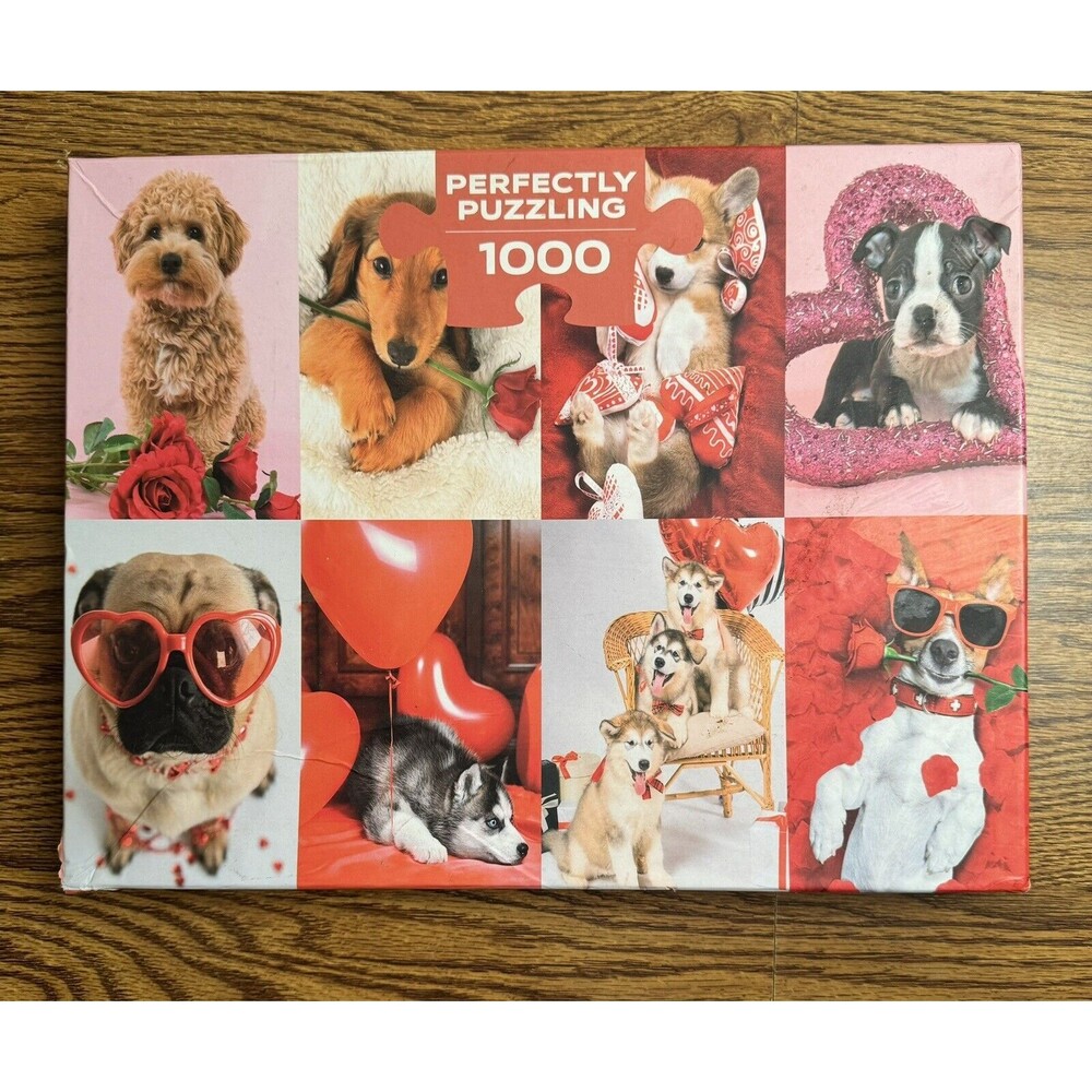 "Perfectly‎ Puzzling" 1000 pc Puzzle Dog Photographic Valentine Includes Poster